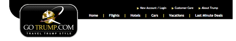 The top of GoTrump.com circa 2006 (archived via the Wayback Machine)